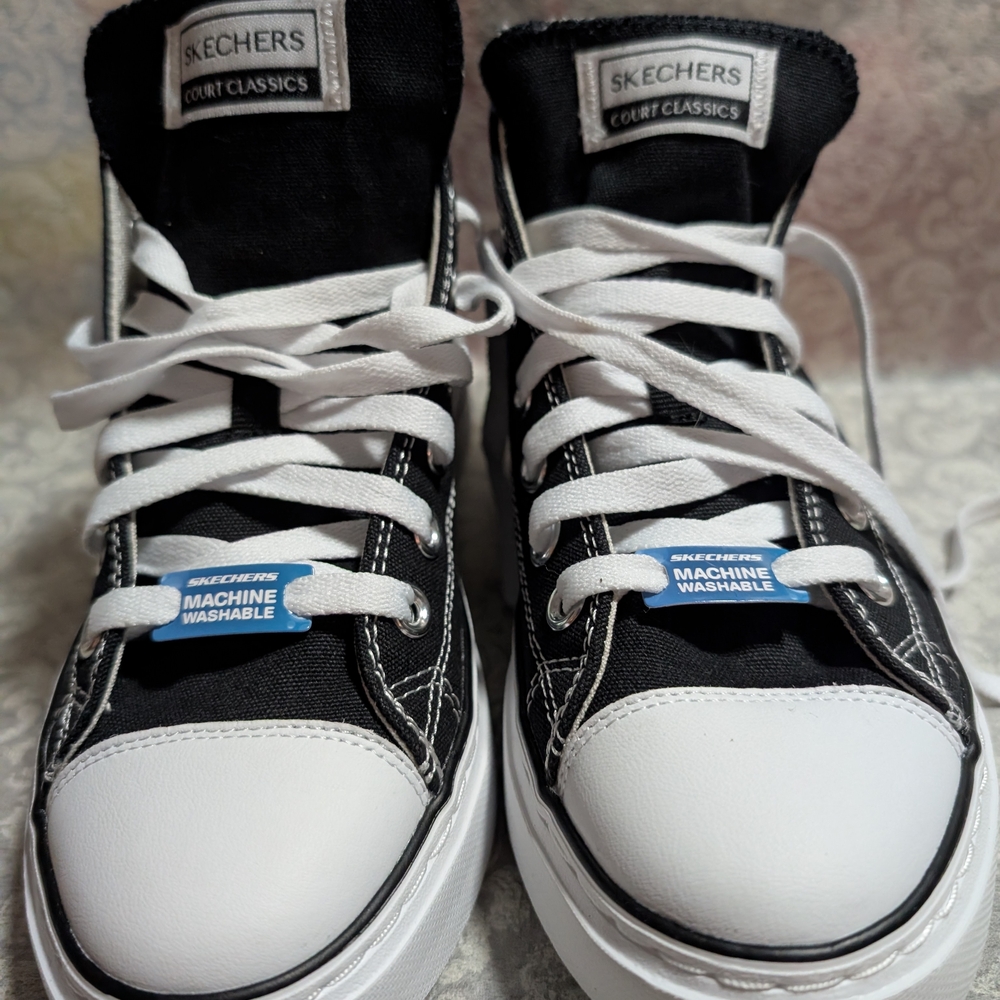 Skechers Black and White Court Classics Sneakers